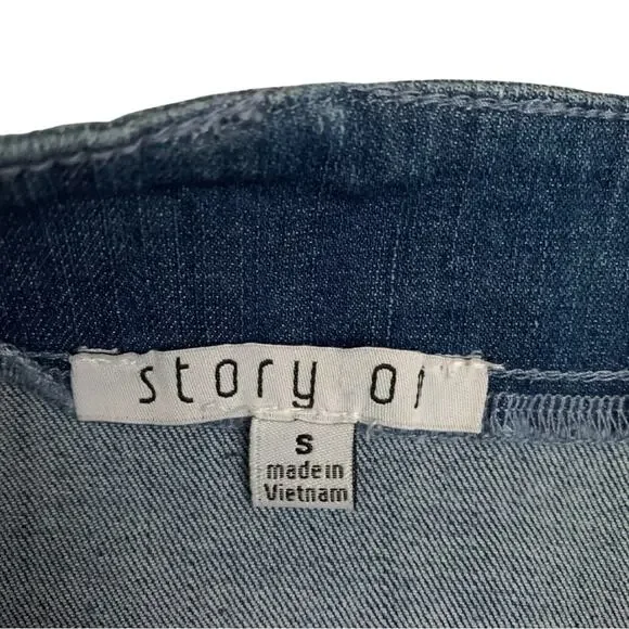 2/$30 Blue Denim Pencil Skirt Size Small Jean Short Mini Stretch Y2K High Waist - Picture 5 of 10